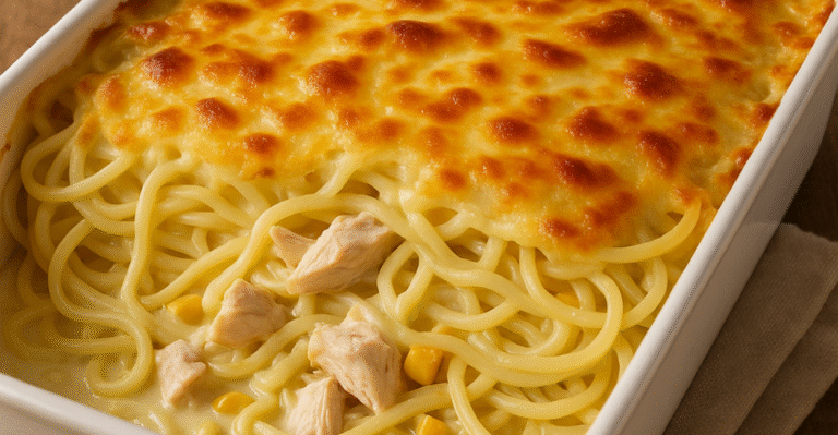 Macarrão fricassê gratinado