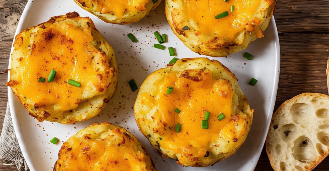 ninhos de purê de batata recheados